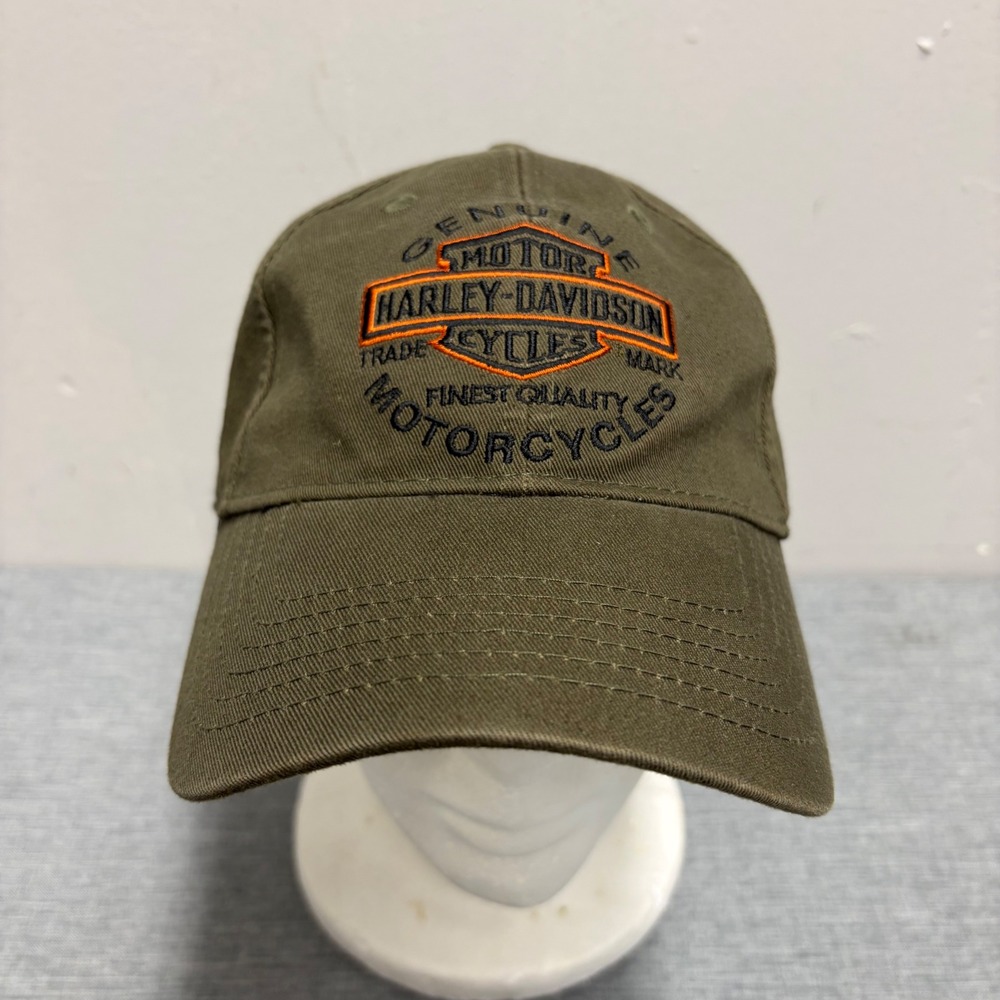 Harley-Davidson Baseball Cap Mens OS Olive Green Ventura CA Bar & Shield Logo
